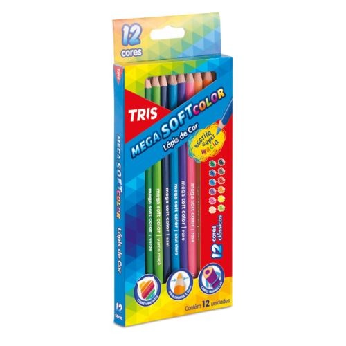 LAPIS DE COR 12 CORES MEGA SOFTCOLO TRIS