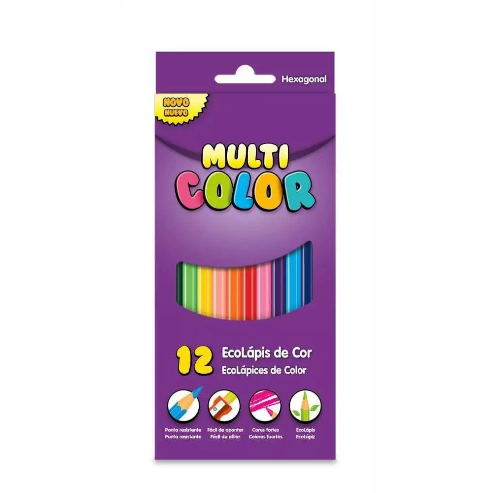 LAPIS DE COR 12 CORES MULTICOLOR