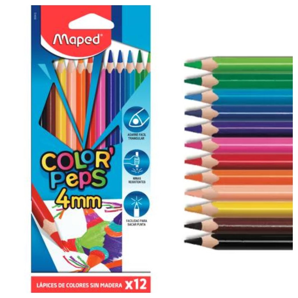 LAPIS DE COR 12 CORES COLOR STRONG MAPED