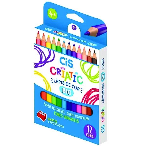 LAPIS DE COR 12 CORES CIS CRIATIC JUMBO