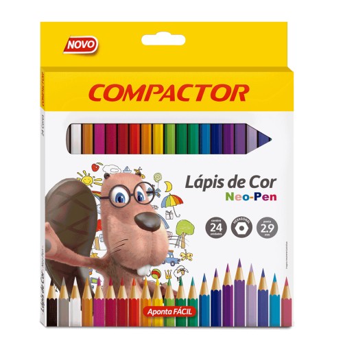 LAPIS DE COR 24 CORES NEO-PEN COMPACTOR